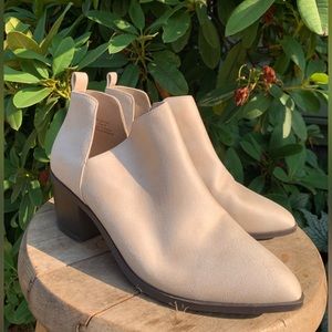 Never Worn, Suede, Cream Colored Ankle Boots!